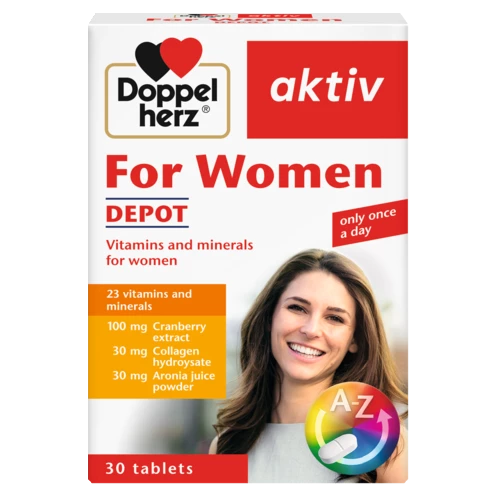 Illustration of the product packaging Doppelherz aktiv For Women DEPOT front view